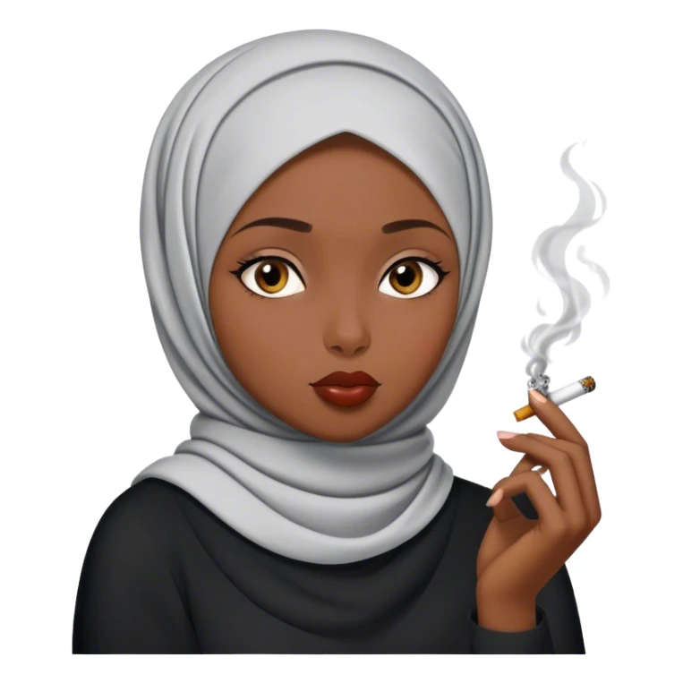 Black Girl smoking in hijab  sticker