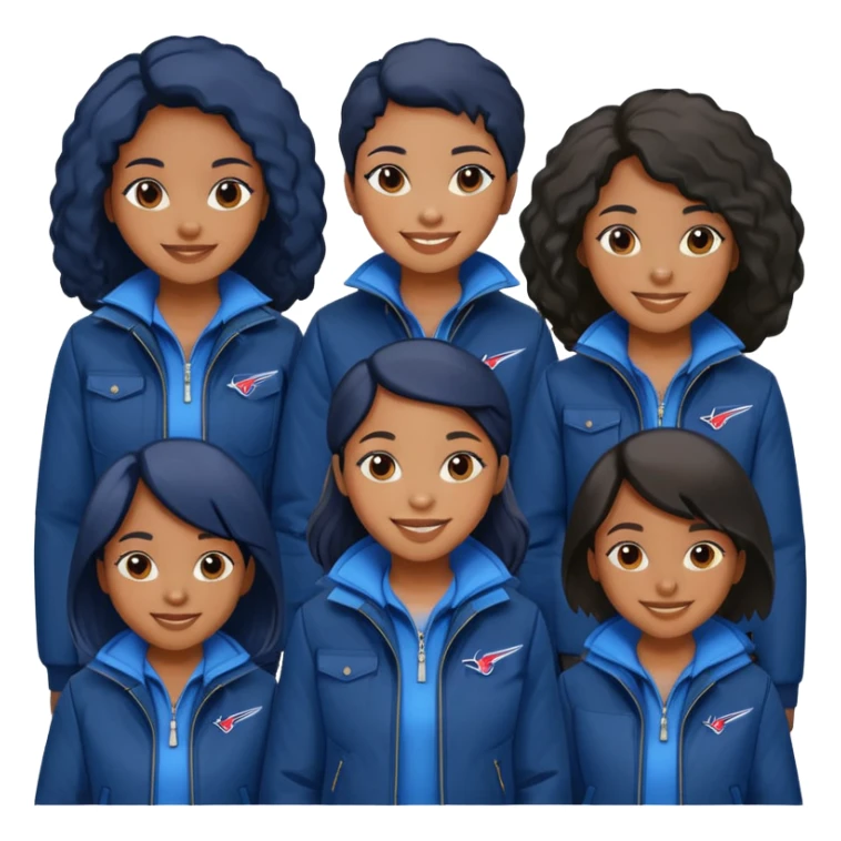 Black girls in blue jackets  sticker