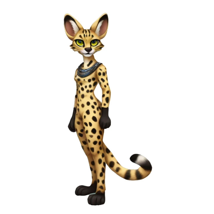 Anthro Epic Edgy Colorful Serval-Vernid full body sticker