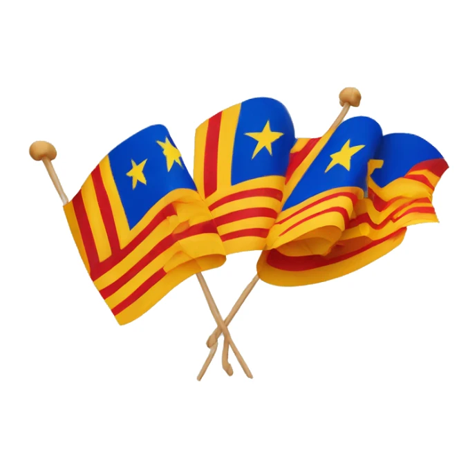 estelada de catalunya de 4 barras rojas y 5 barras amarillas sticker