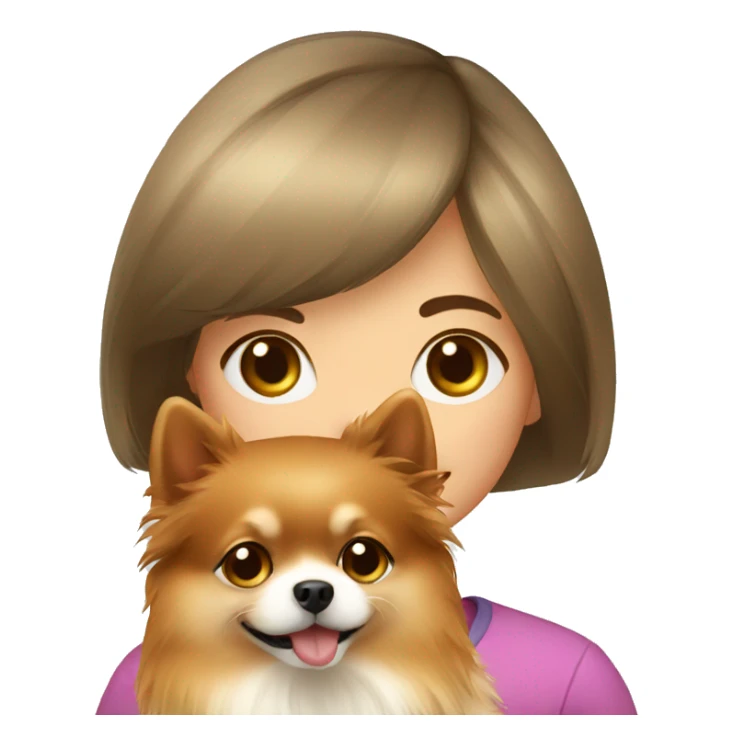 Russian girl with Pomeranian  sticker
