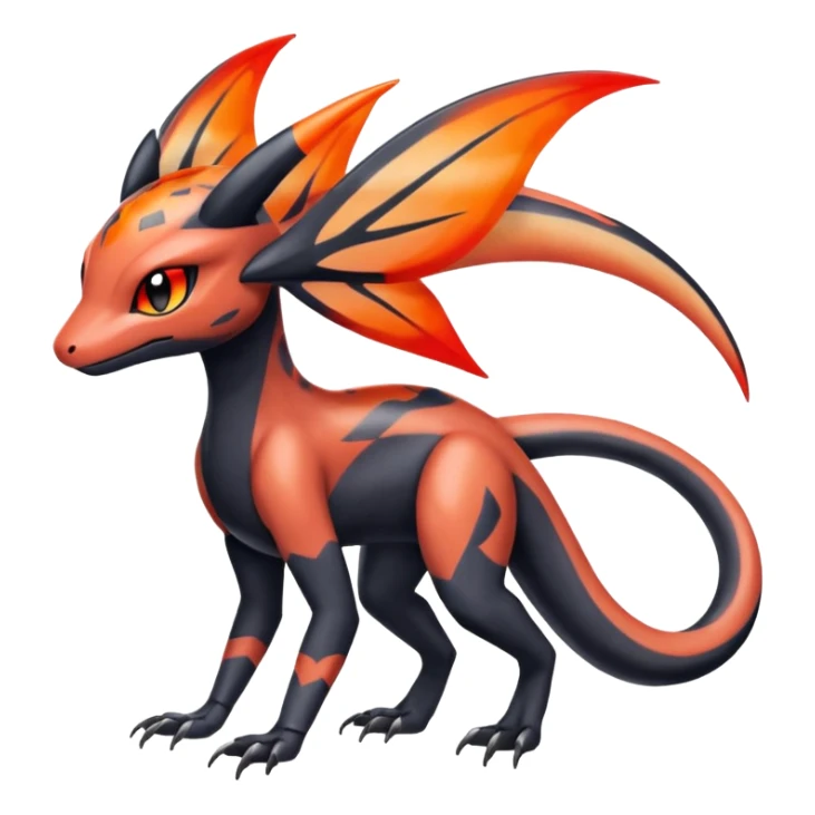 Colorful Translucent Tricky Hot Handsome Meloetta-Salandit-Nargacuga-Pokémon-Fakémon-fusion-hybrid-creature sticker