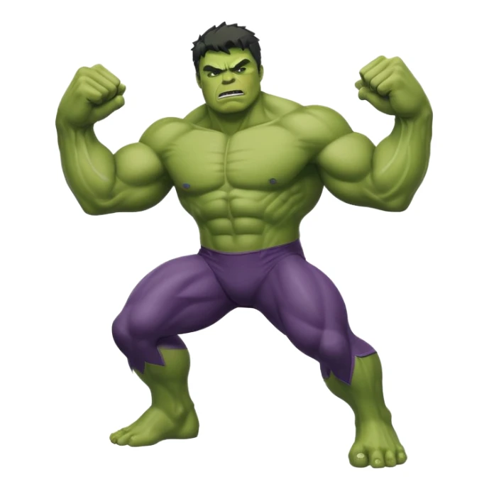 Hulk muscular green superhero in a dynamic pose sticker