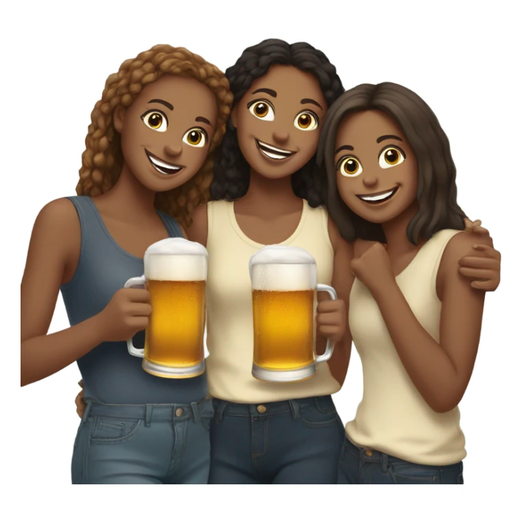 Five girls drinking pints of beer sticker
