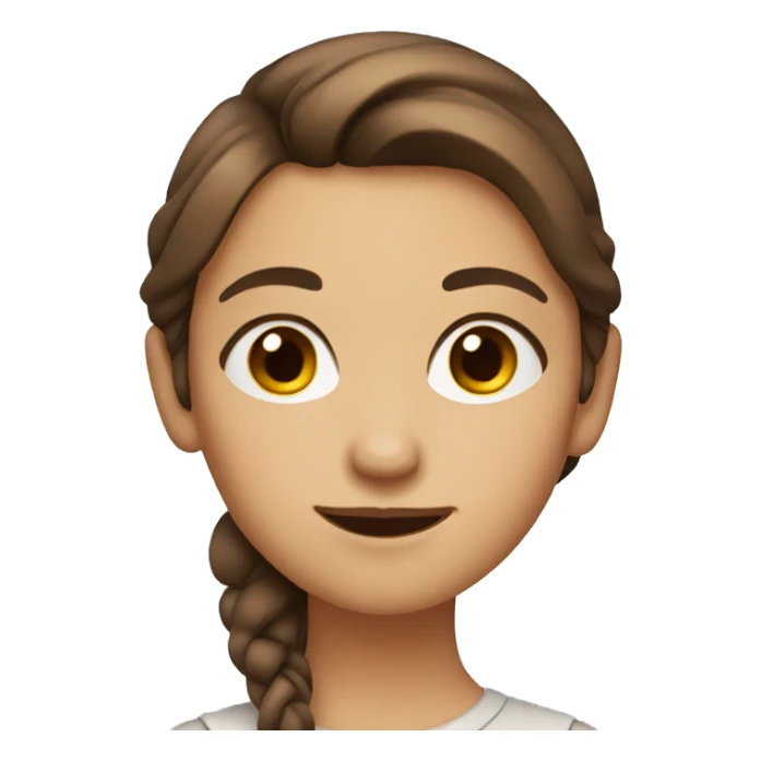 girl with brown eyes and brown hair winks sticker
