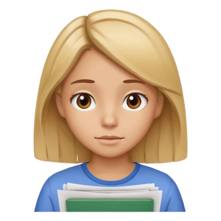 Blonde girl exam papers Brown Jaír sticker