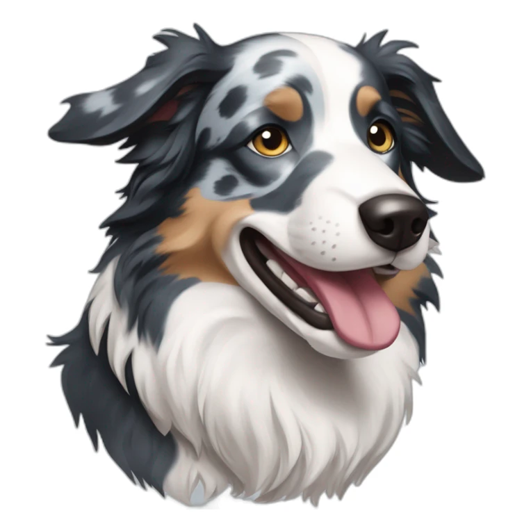 Blue Merle Border Collie with a ball in his mouth  sticker