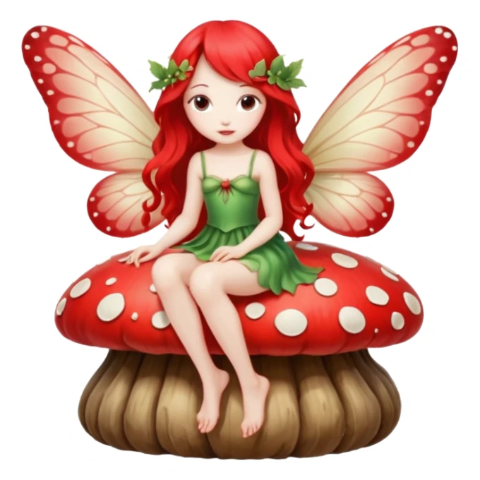 Fairy sitting on mushroom sticker