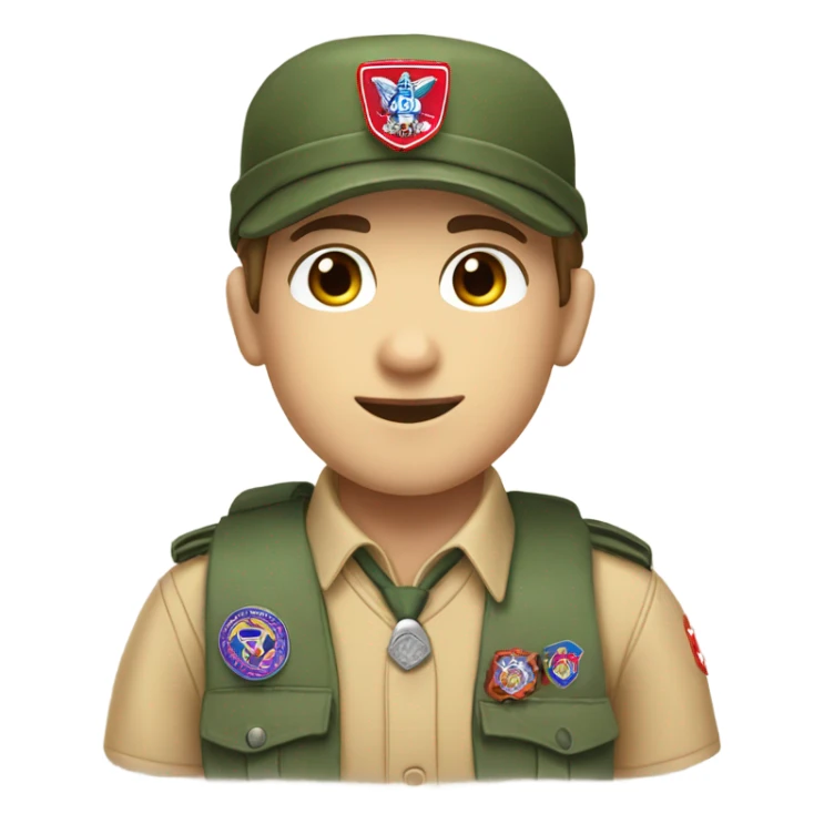 boy scout from Disney Up white skin brown hair sticker