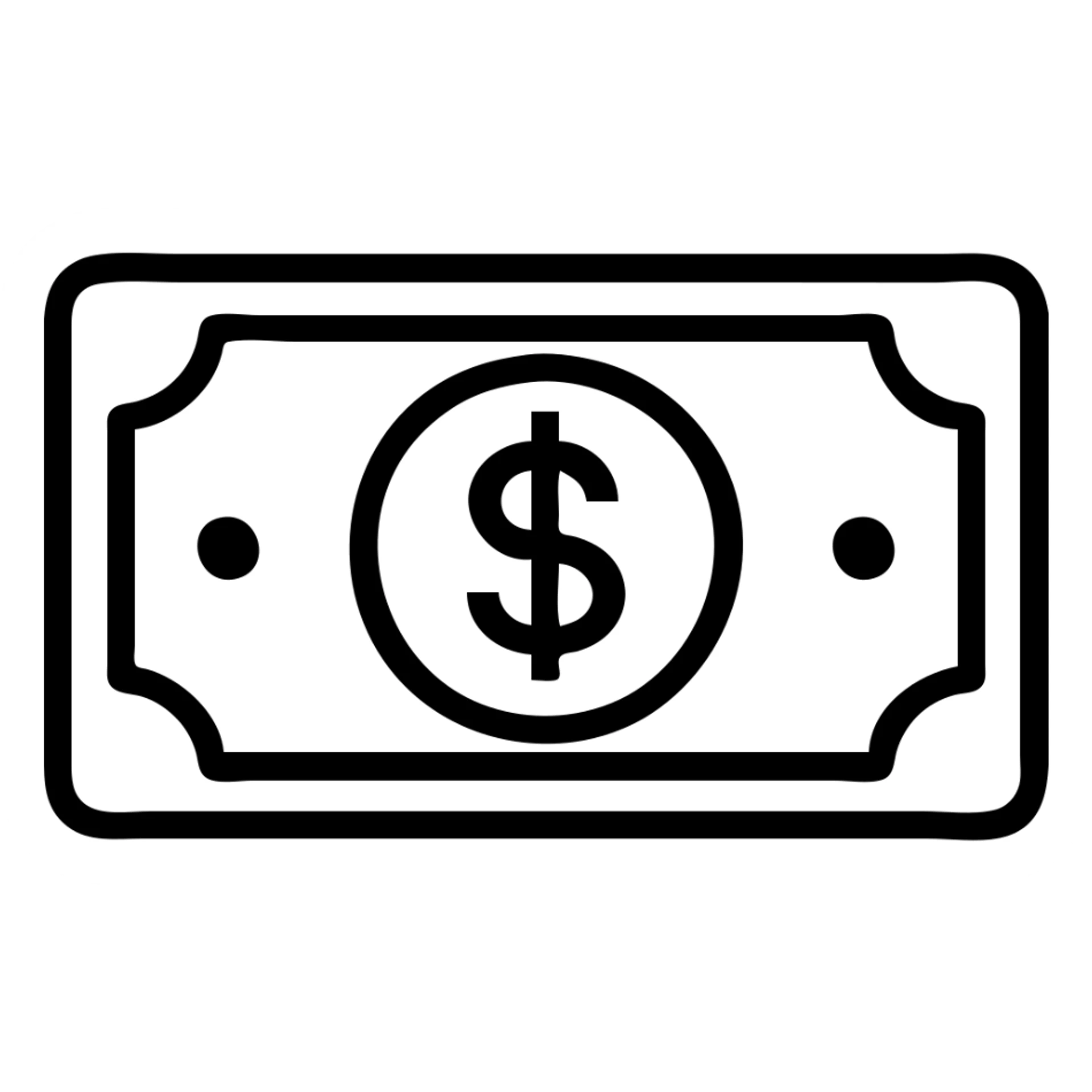 a single banknote, no border, simple design sticker