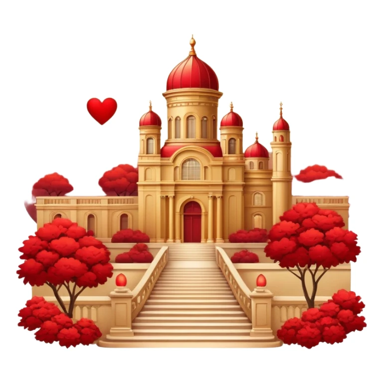 Red and gold romantic vintage aesthetic scenery sticker