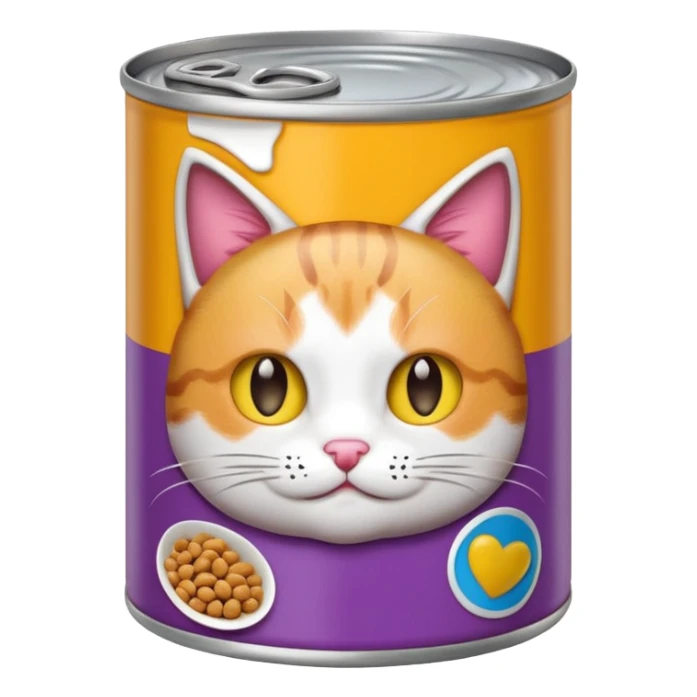 create a can of catfood (make the cat cute) emoji sticker