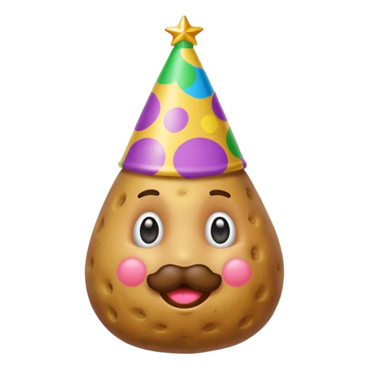 potato wearing party hat sticker