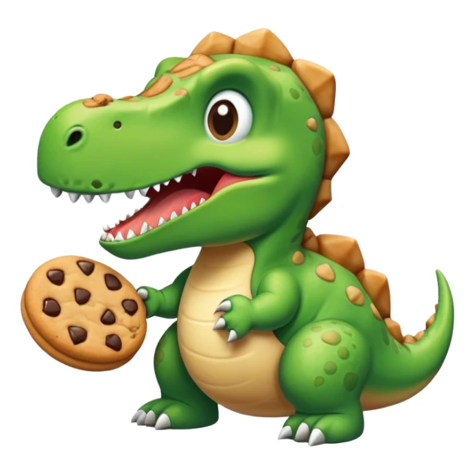 Un dinosaure qui mange un cookie  sticker
