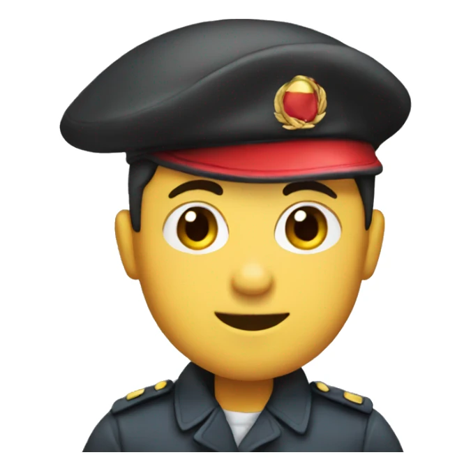 emoji with a red beret saluting sticker