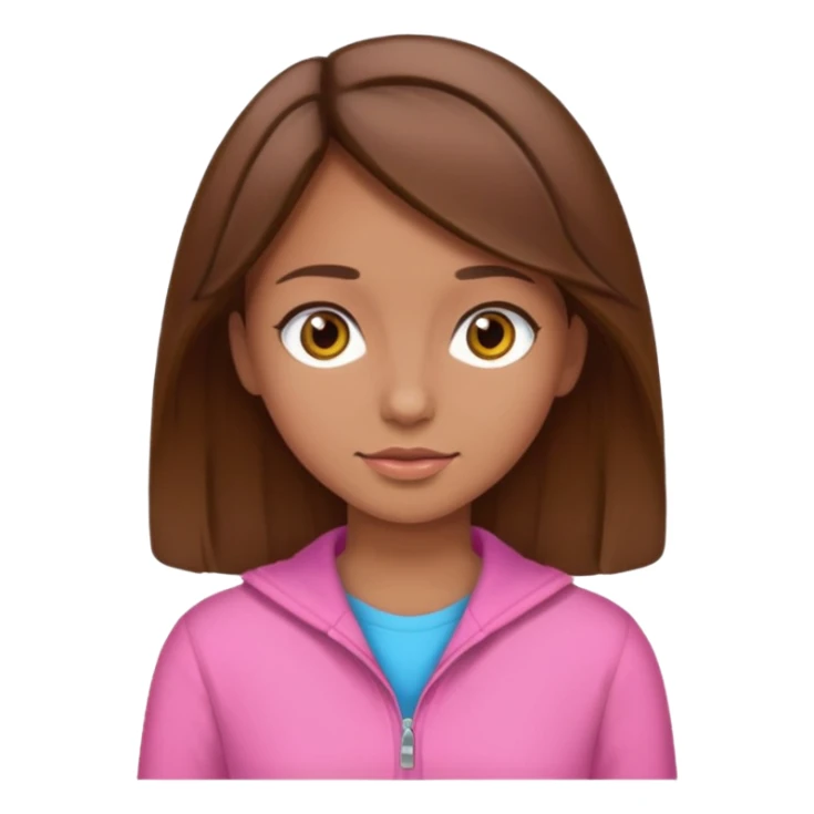 pink wearing girl with brown hair sticker