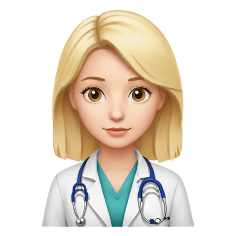 blonde woman doctor with stethoscope sticker