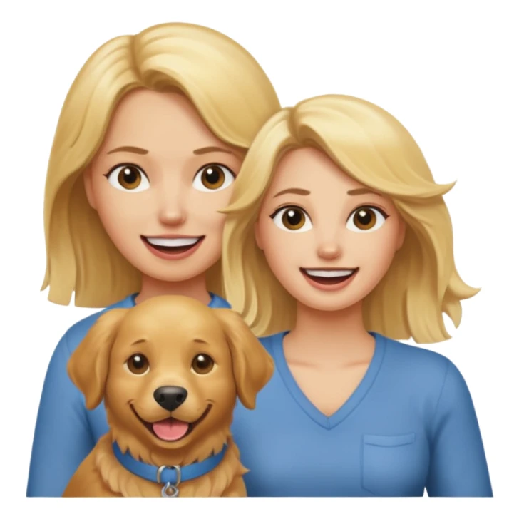 angry blonde women and happy dog sticker
