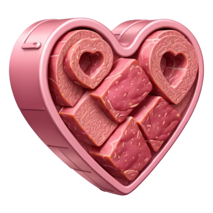 Heart emoji made of spam meat sticker