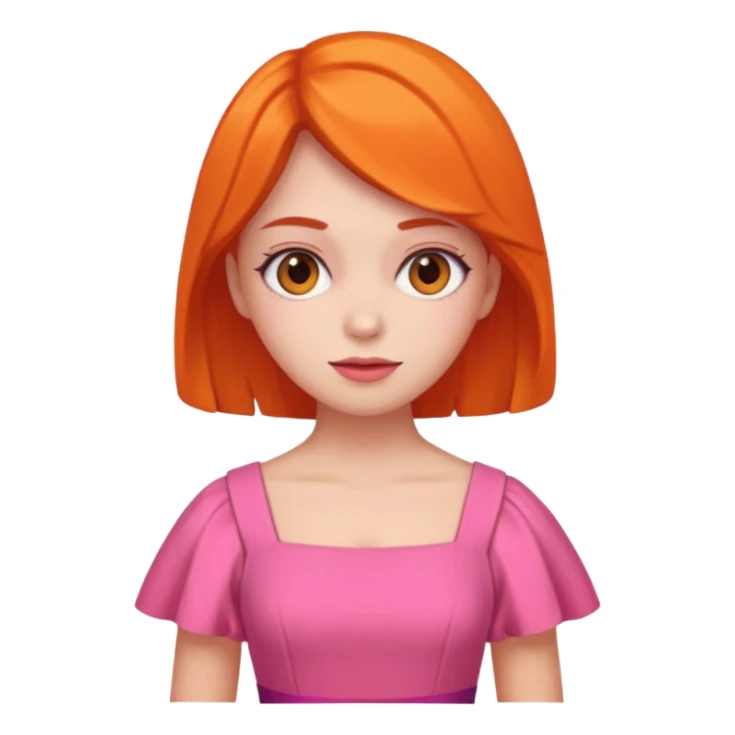 Sally stageplay wearing a pink and orange dress sticker