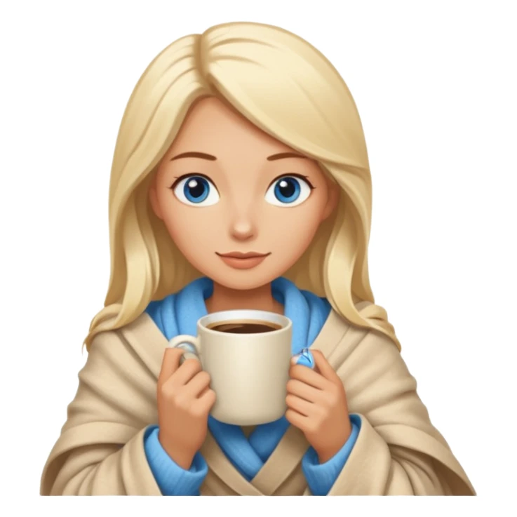 Blonde with blue eyes wrapped yphot coffee sticker