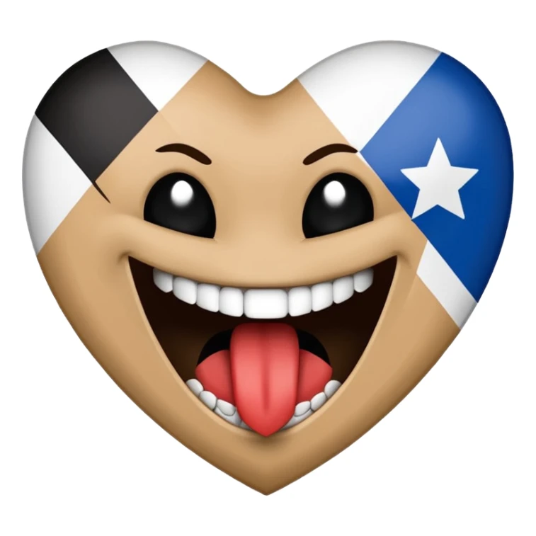 Blue white HSV Emoji bites black St. pauli flag with Rhombus  sticker