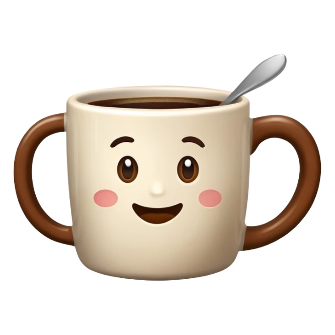 mug with coffee, dont ad face, eyes, mouth sticker