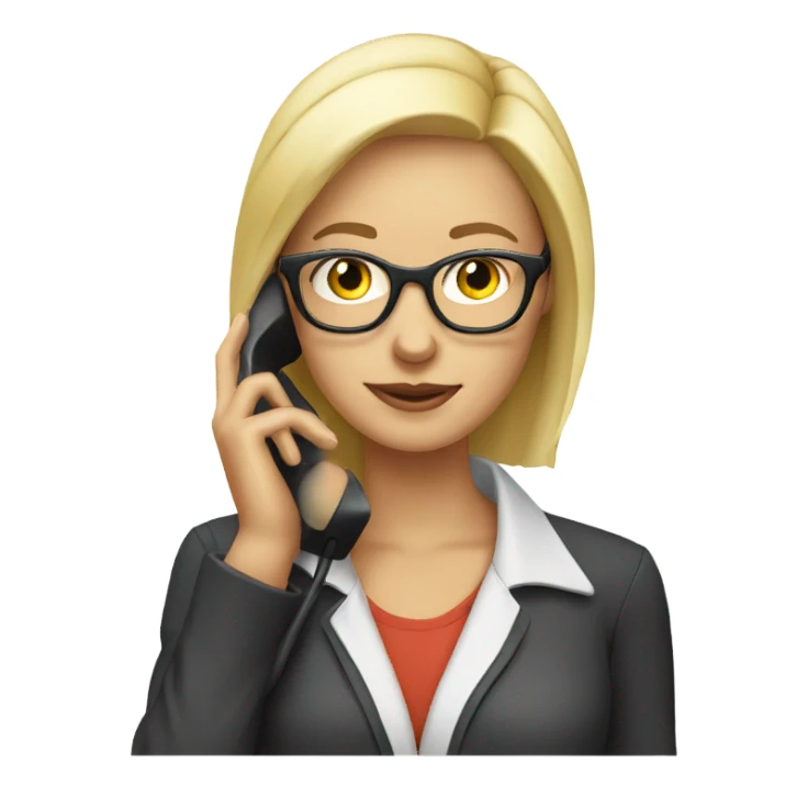 blond Woman wearing glasses on a phone call sticker