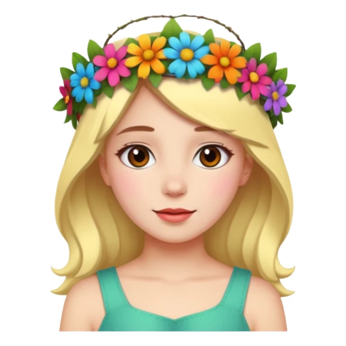 girl with flower crown sticker