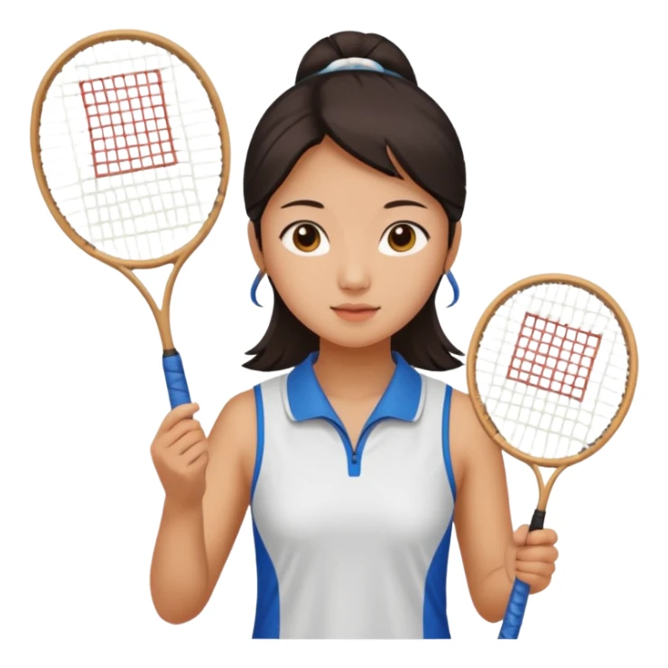 ancient chinese girl with badminton racket sticker