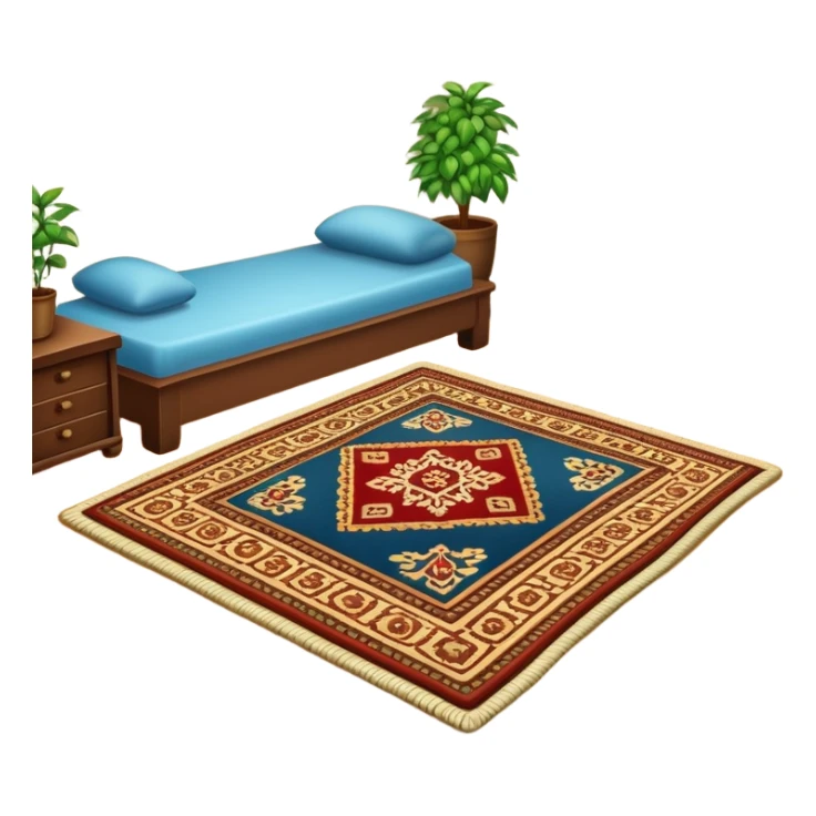 a carpet on the floor in a cozy room, simple and clear sticker