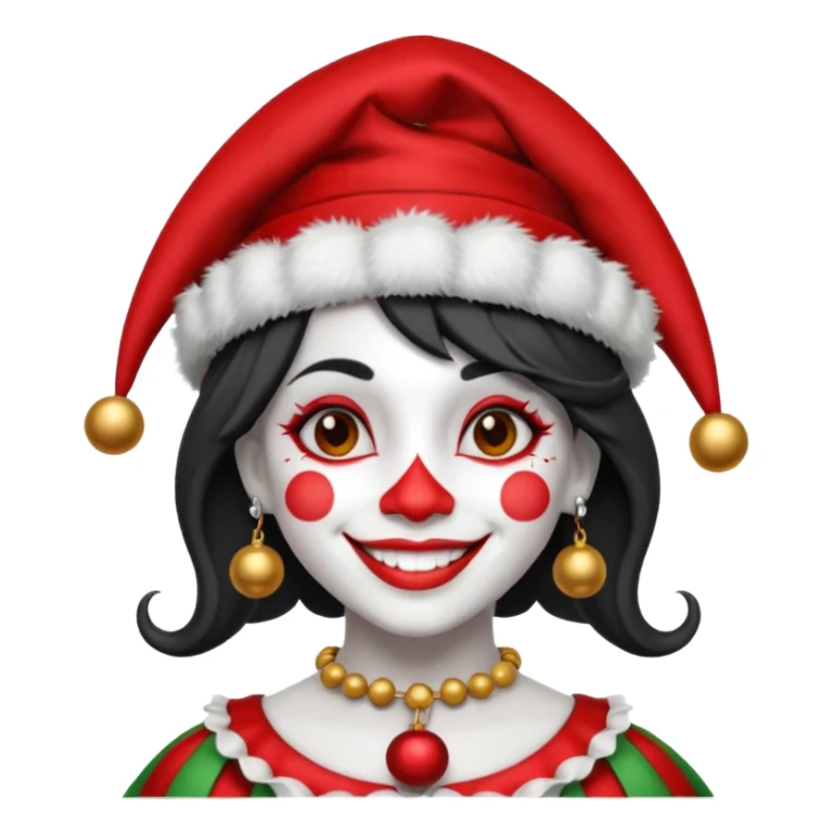 Jester female, black and white sticker