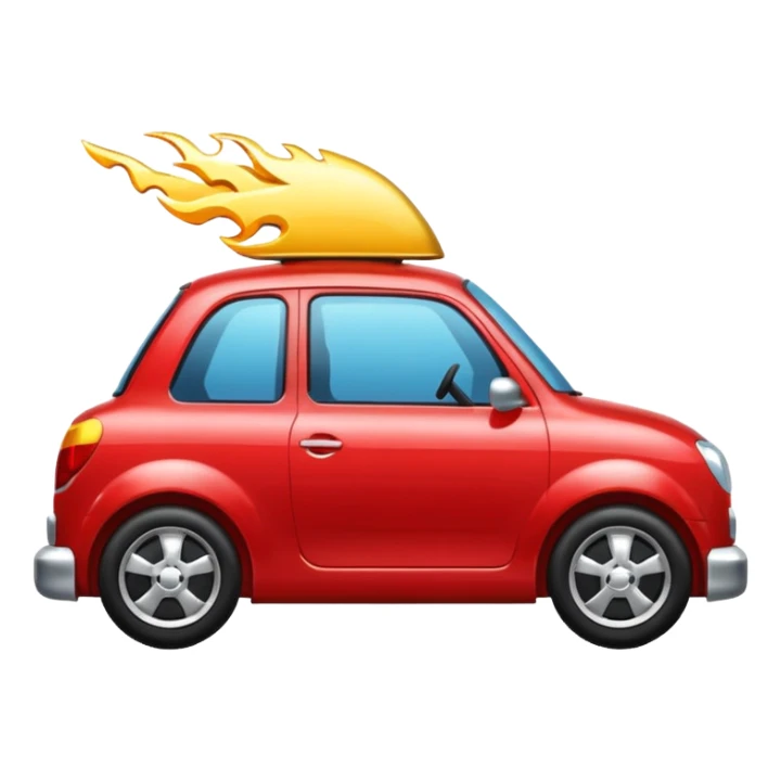 Red car heading right sticker