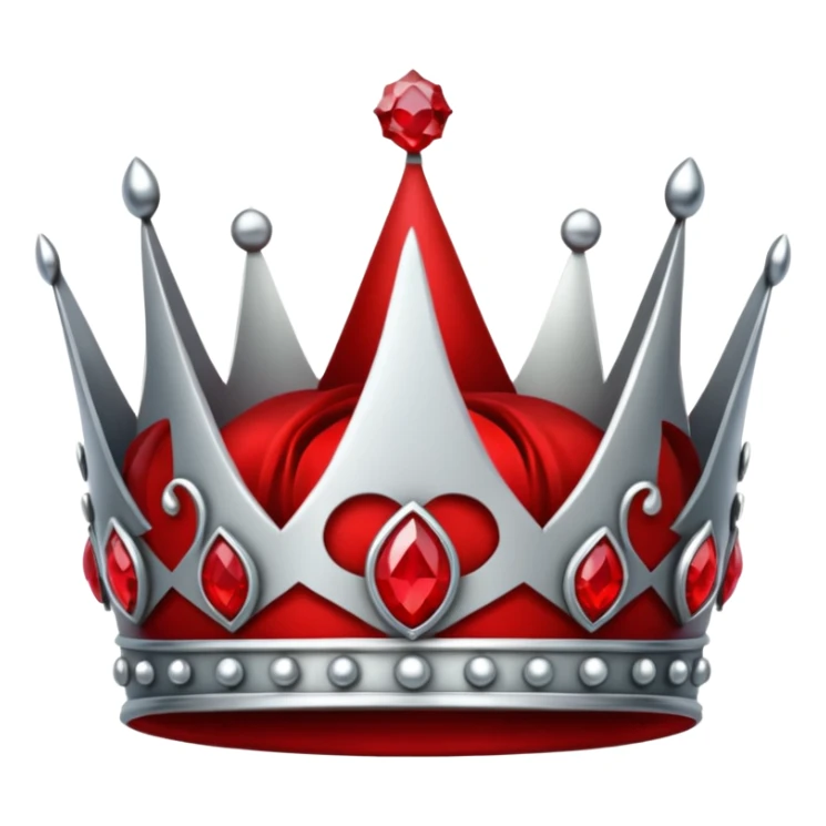 only sliver crown with red gems more gems sticker