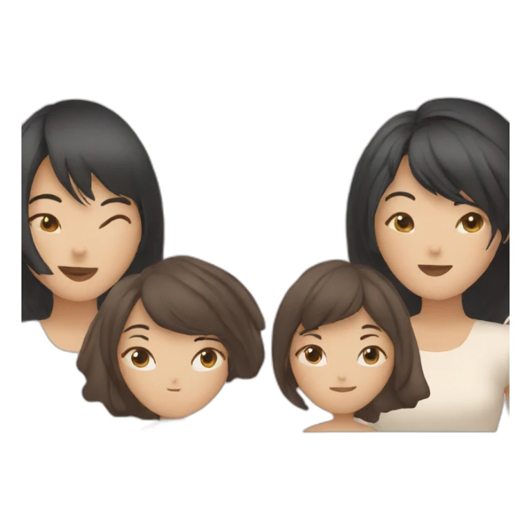 3 asian women near to each other sticker
