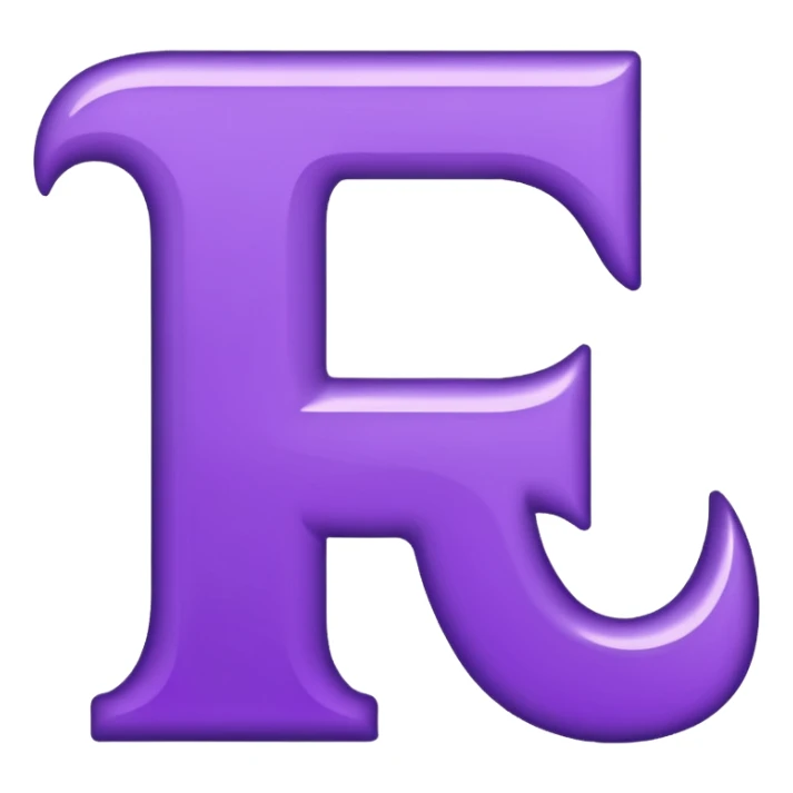 purple capital letter T alphabet sticker