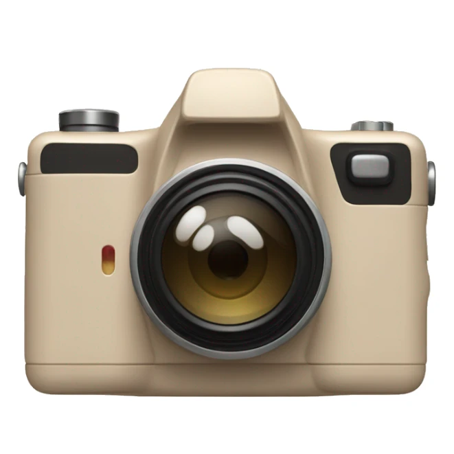 beige Palaroid camera with a photo card sticking out of it sticker