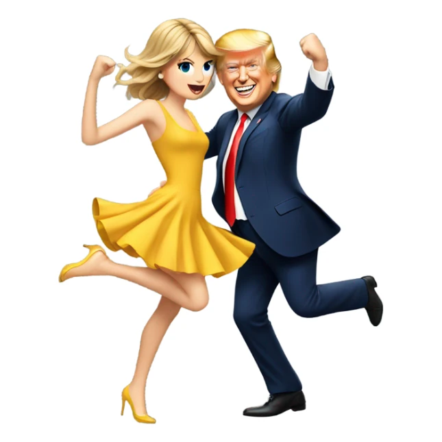 Trump and Taylor Swift dancing sticker