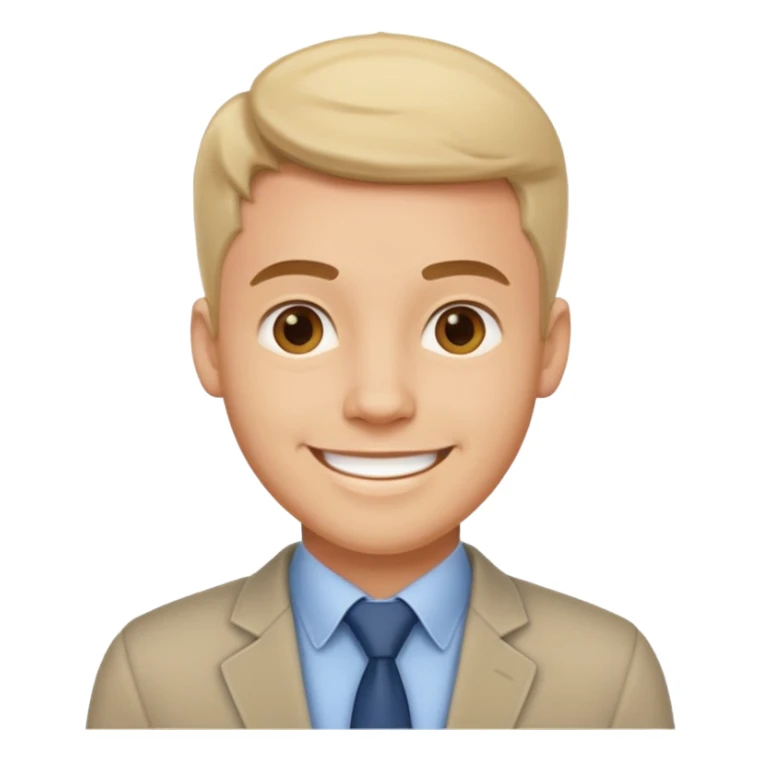 An outgoing office worker male in his late 20s, cheerful image sticker