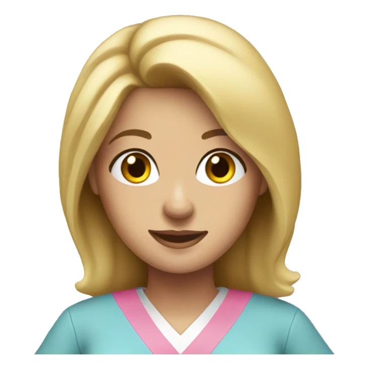 Blonde nurse wearing pink scrubs sticker