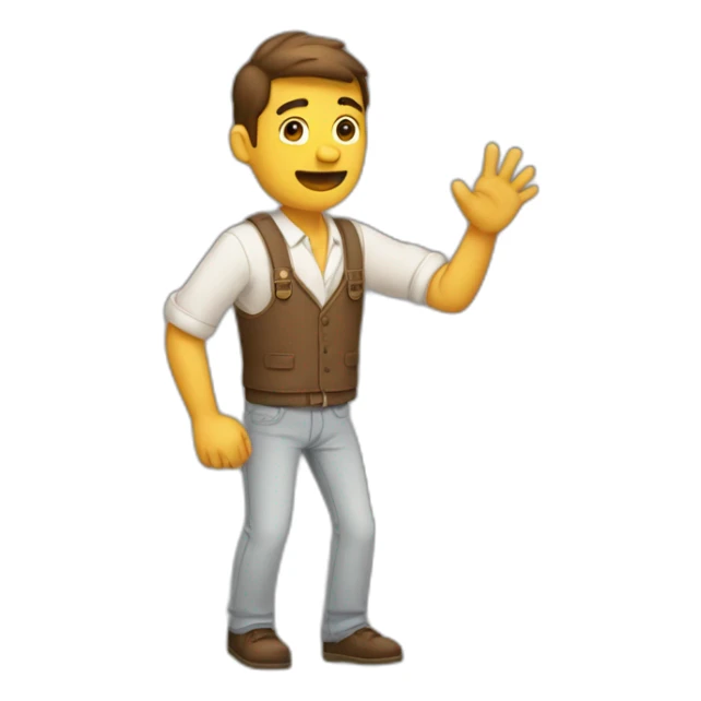 Hombre saludando con la mano hacia arriba sticker