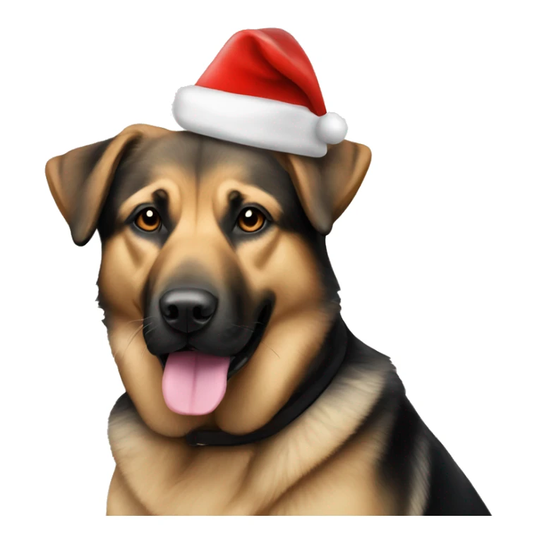 labrador mixed with german shepherd dog with christmas hat sticker