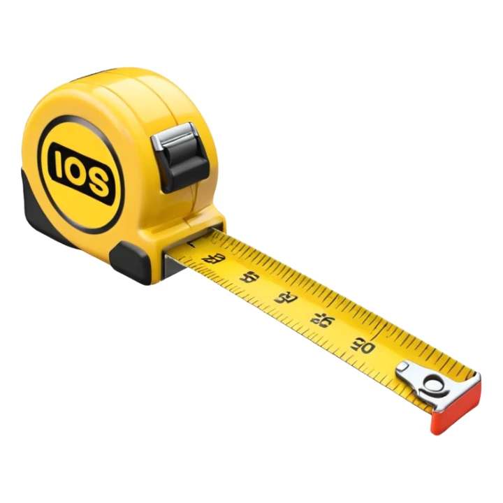 Yellow tape measure unrolled on table sticker