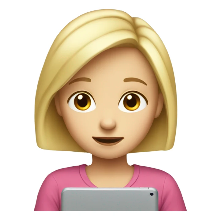 Little blonde girl watching iPad  sticker