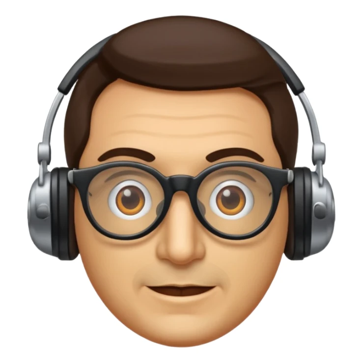 Un locutor de radio moreno con gafas sticker