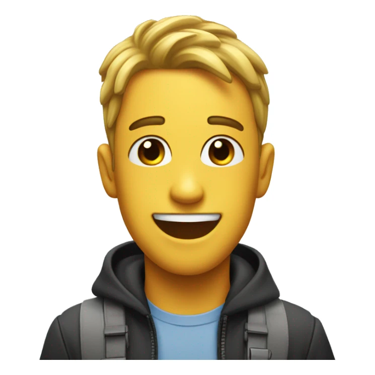 Excited for his flight back home : Face emoji only sticker