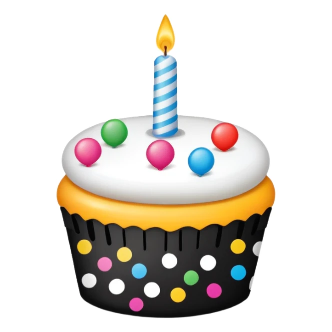 birthday sign in black and white polk a dots sticker