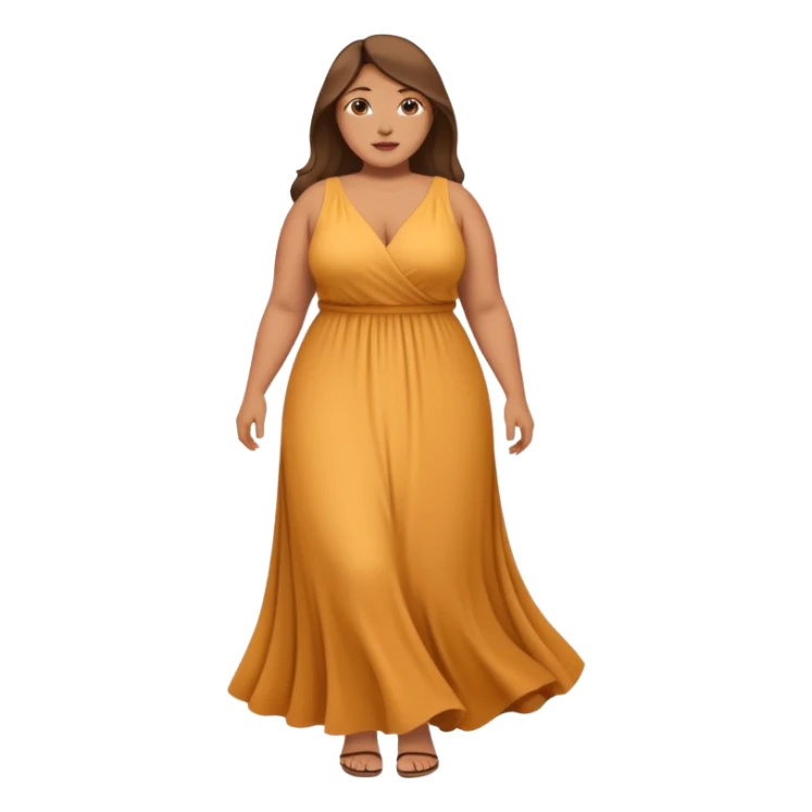A plus sized woman in a maxi dress sticker