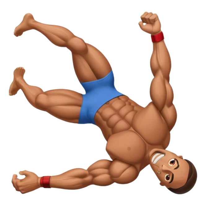 bodybuilder laying-down exercise sticker