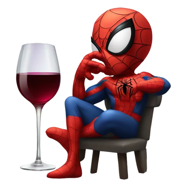 spider man with a glass of wine  sticker